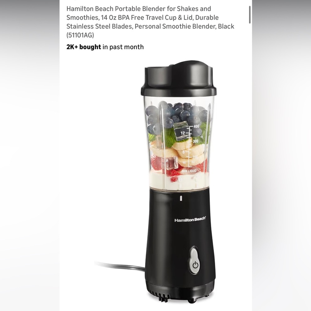 Hamilton Beach Personal Blender For Shakes and Smoothies 14oz New in Box